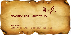 Morandini Jusztus névjegykártya